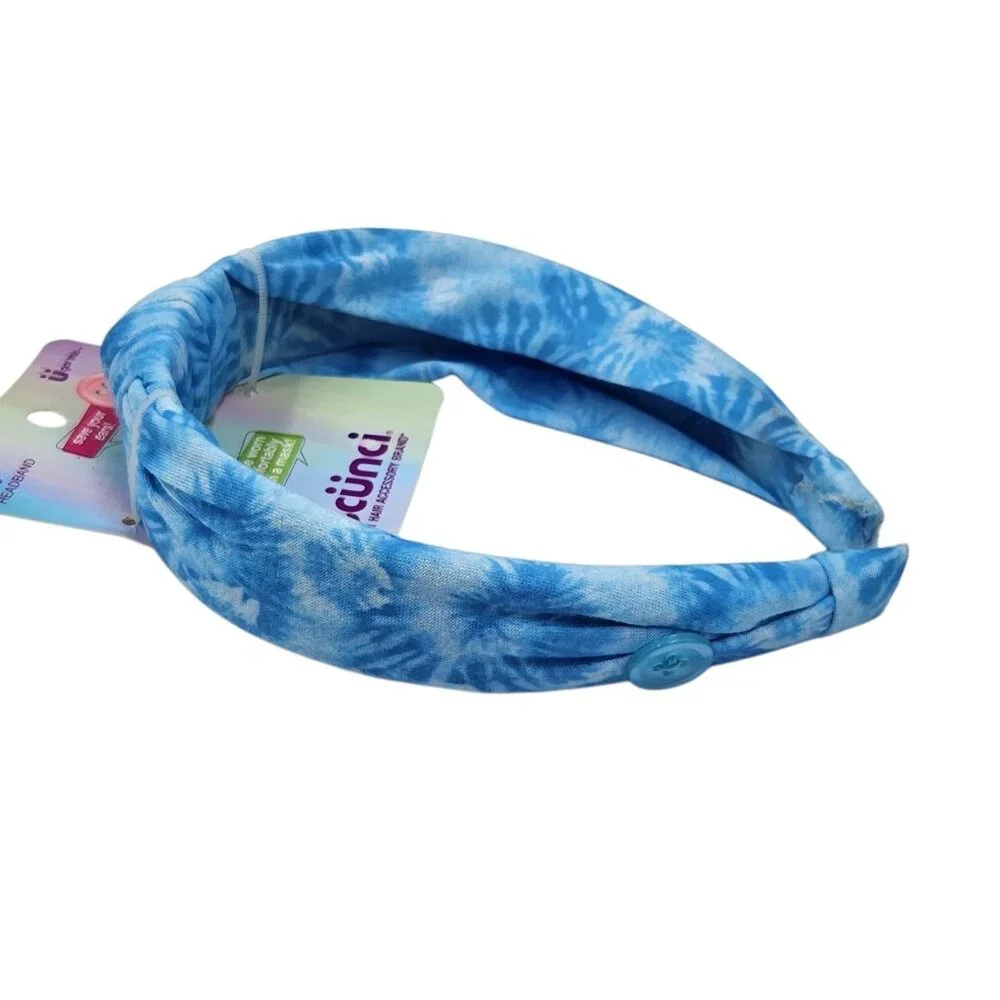 Scunci U Got This‎ Headband with Buttons for Mask 3 Pcs Multicolor Tie Dye Set